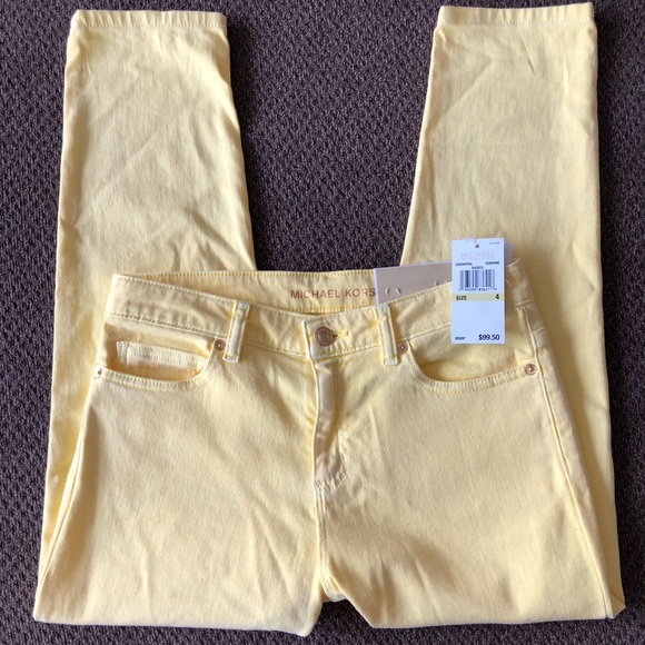 MICHAEL Michael Kors Denim - NWT! Michael Kors Yellow Izzy Cropped Jeans